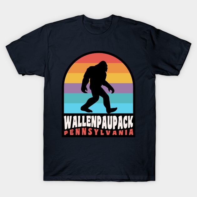 Lake Wallenpaupack Bigfoot Sasquatch Retro Sunset T-Shirt by PodDesignShop